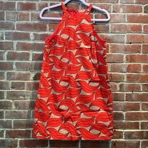 Ann Taylor Sleeveless High Neck Organic Print  4P Dress